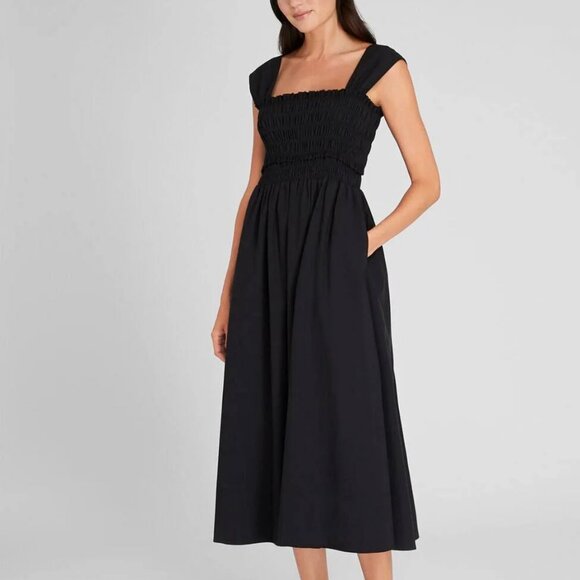 Club Monaco Cotton Smocked Bodice Maxi Dress NWT Size L - Picture 1 of 9